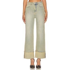 Afrm 'Kendall' Blue Cuff Wide Leg Pants Size 24